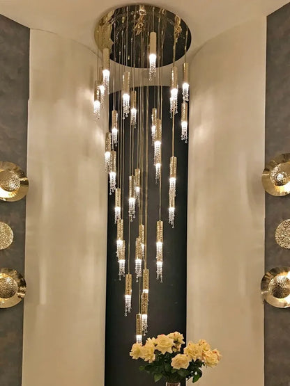Decorbites™ Kristall-LED-Treppenleuchter: Moderne Luxus-Deckenbeleuchtung für Wohnzimmer, Halle und Loft