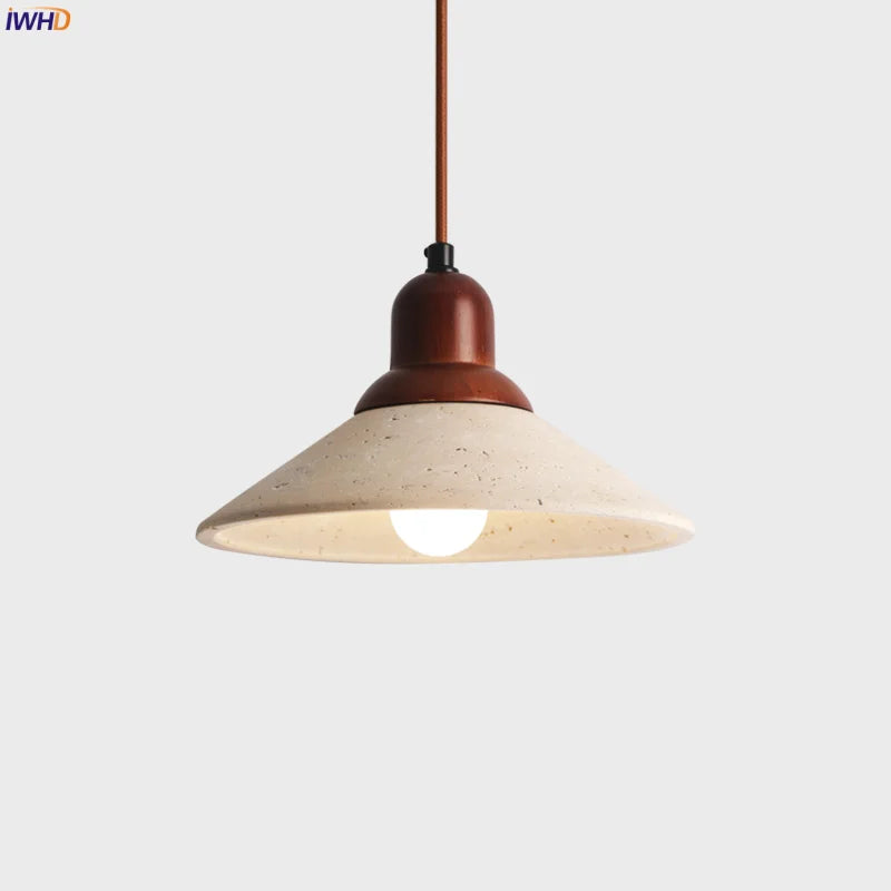 Decorbites™ Japanisches Vintage-LED-Hängeleuchte Gelber Travertin Wohnraum-Dekoration Pendelleuchte