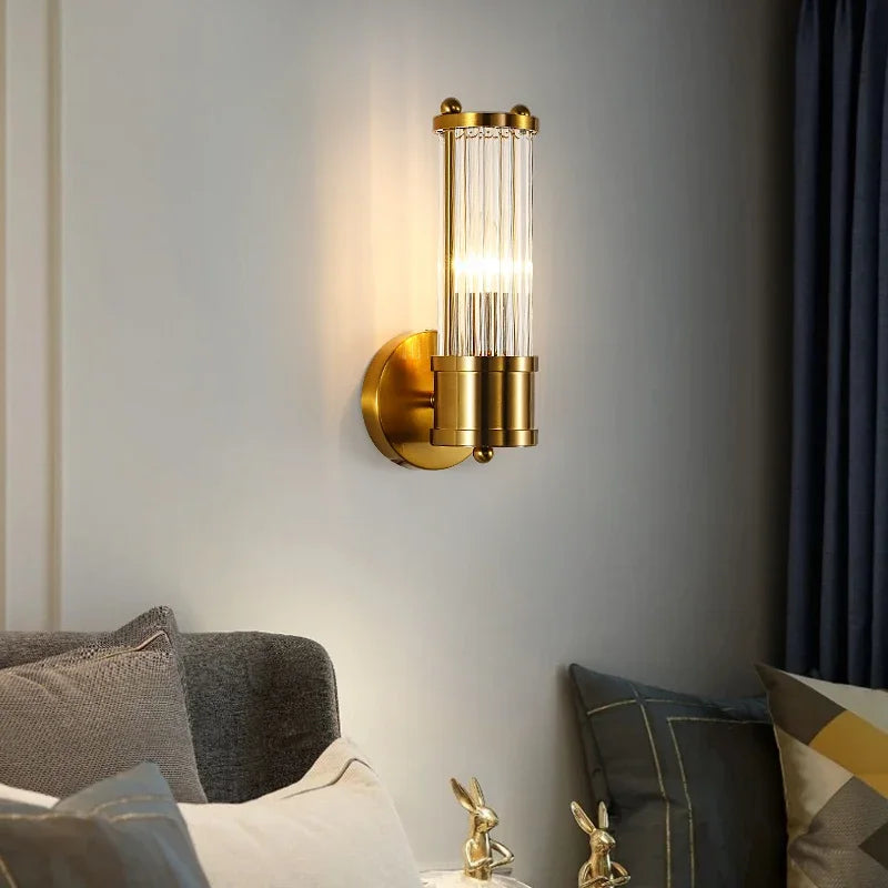 DecorBites™ Crystal LED Wall Lamp: Single & Double Head Modern Bedside Background Light