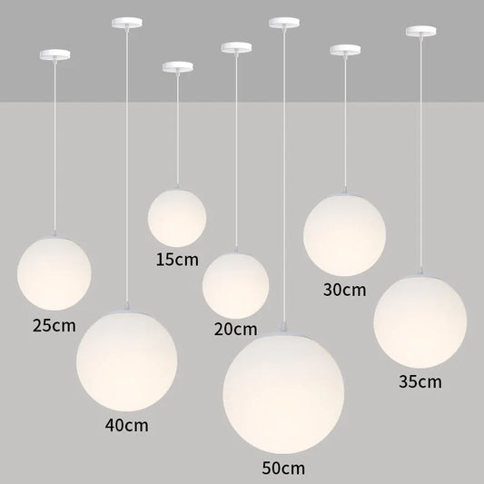 Frosted White Acrylic Globe Pendant Light