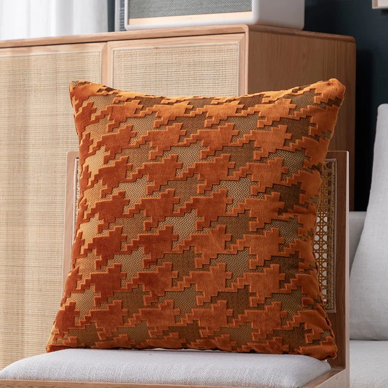 Decorbites™ Houndstooth Luxus-Kissenbezug 45x45 cm – Hochwertiger Dekorativer Sofakissenbezug