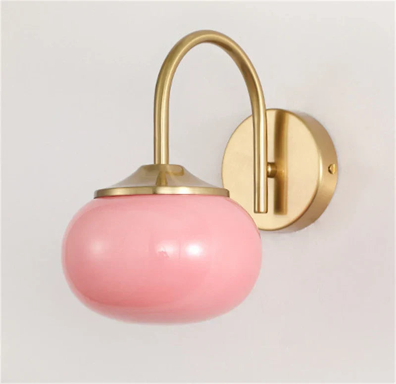 Decorbites™ Glasball-Wandleuchte: Moderne rosa- und weiße stilvolle Beleuchtung für das Wohnzimmer