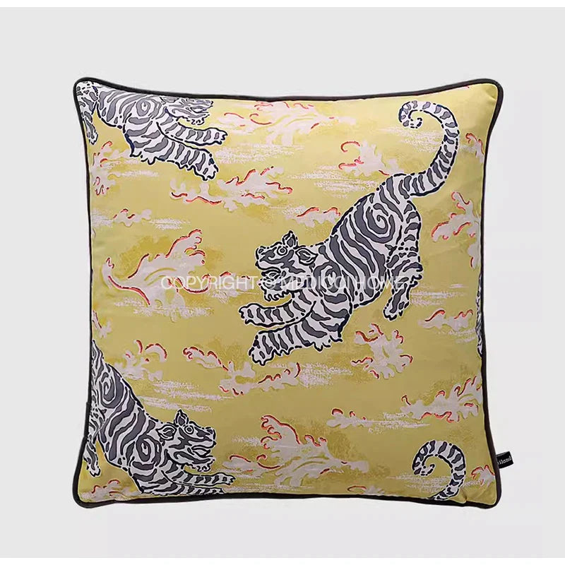 Decorbites™ Korallen-Luchs Samt Kissenbezug: Luxuriöses Mystisches Tierenthema für das Sofa