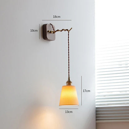 Decorbites™ LED Wandarmatur Modern Japanischer Stil Keramik-Lampenschirm Holzbasisleuchte