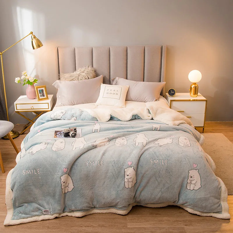 DecorBites™ Double-Sided Fleece Wool Blanket