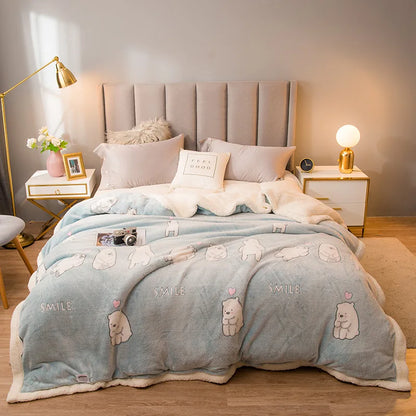 DecorBites™ Double-Sided Fleece Wool Blanket