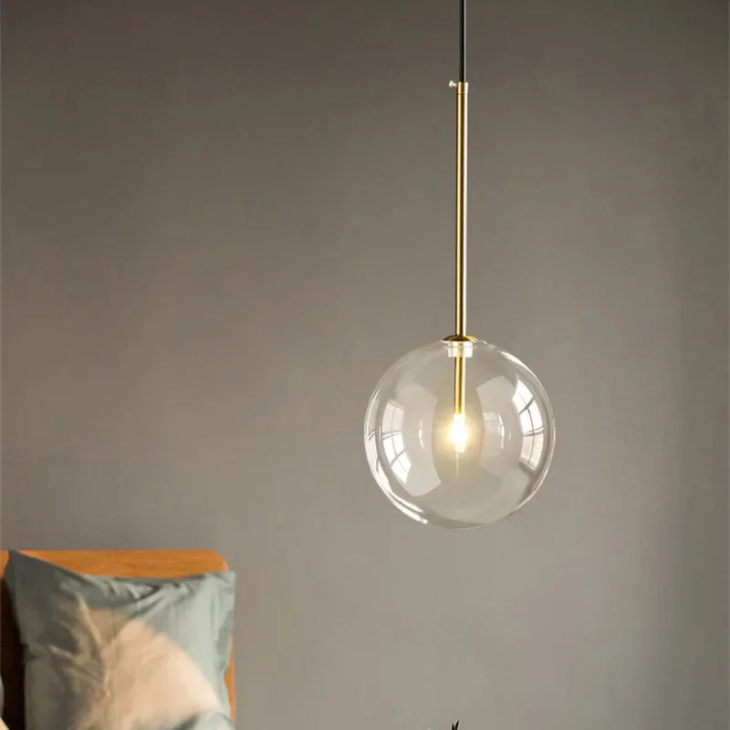 Decorbites™ Klar-Glas-Kugelleuchte LED-Hängeleuchter für Esszimmer und Wohnzimmer