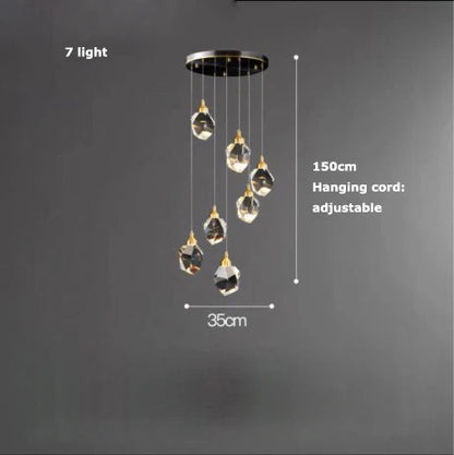 DecorBites™ Crystal Copper Black LED Chandelier for Dinning Room
