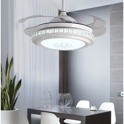 Decorbites™ Kristall-Leuchter-Deckenventilatoren mit unsichtbarem Deckenventilator-Licht, Fernbedienung, 6 Geschwindigkeiten