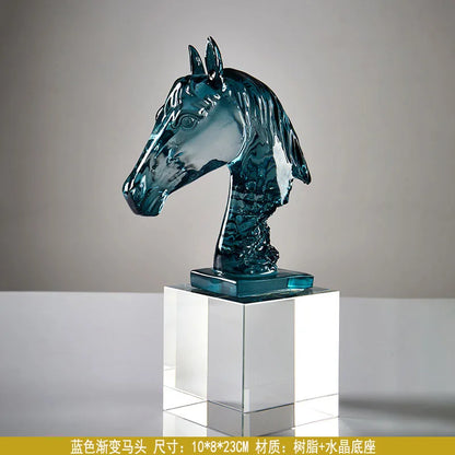 Decorbites™ Pferde-Kopf-Kristall-Statue - Dekorative Raumskulptur