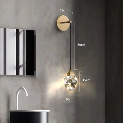 DecorBites™ Crystal LED Copper Wall Sconce - Modern Luxury Wall Light Fixture