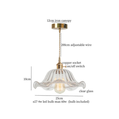 DecorBites™ Green Brass Glass LED Pendant Light for Kitchen Cafe Bar Loft Decoration