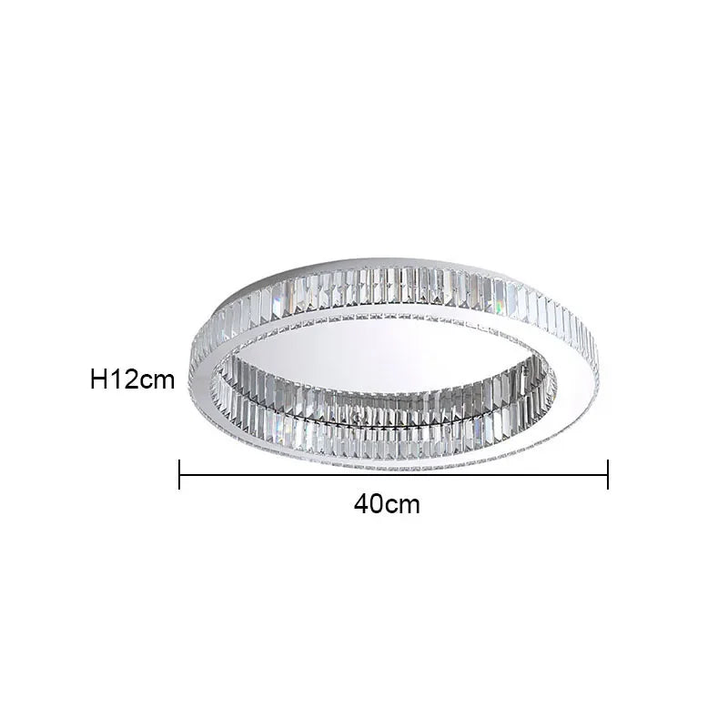 DecorBites™ Crystal Circle Chandelier: Modern Nordic LED Ceiling Lamp for Living Room, Bedroom, Study