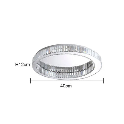 DecorBites™ Crystal Circle Chandelier: Modern Nordic LED Ceiling Lamp for Living Room, Bedroom, Study