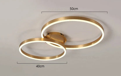Decorbites™ Goldener Kaffeerunder Kreis LED-Deckenleuchte mit Acryl-Lampenschirm – Kreative Wohnzimmerarmatur
