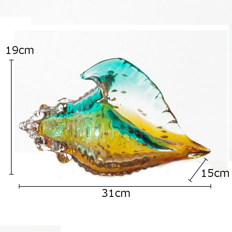 Decorbites™ Glas-Muschelstatue Bunte Moderne Design-Skulptur Dekorationsornamente