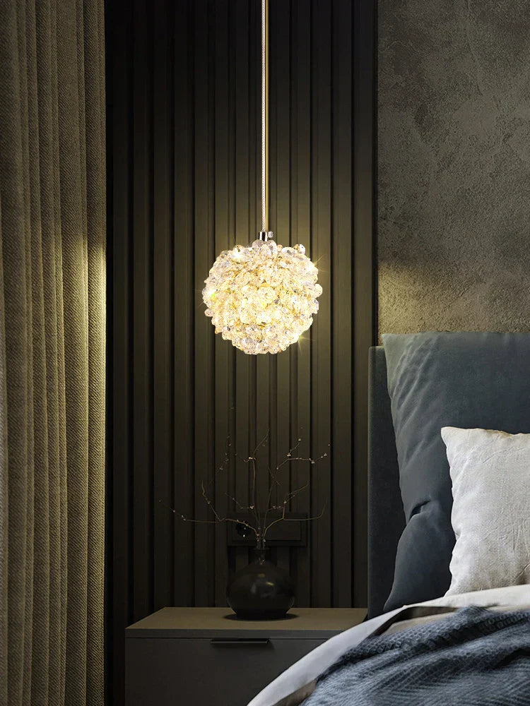 DecorBites™ Gold Metal Crystal Pendant Light for Bedroom Dining Room Aisle Corridor