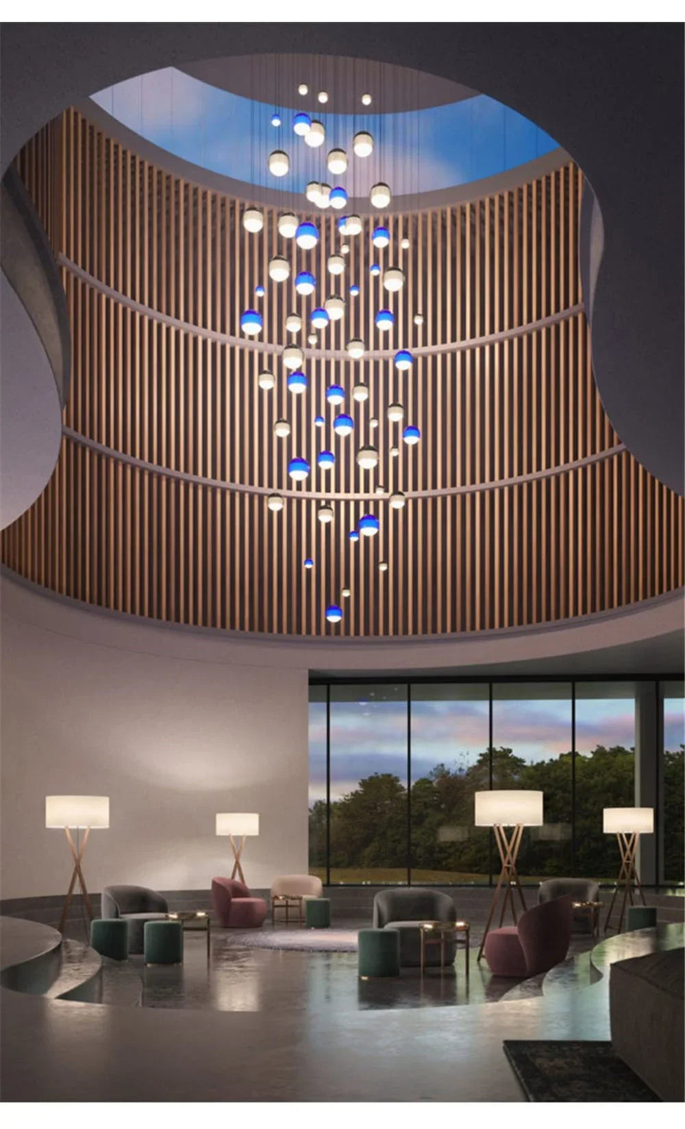 Nordische Minimalistische Farbverlauf-Glas-Kuppel-Hängeleuchten Restaurant Café Kinderzimmer Schaufenster-Dekoration LED-Licht