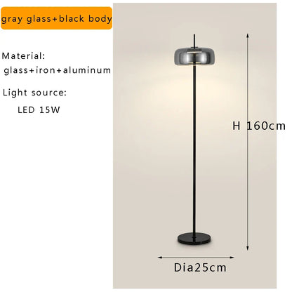 DecorBites™ Glass LED Floor Lamp Modern Luxury Home Decor Living Room Lighting