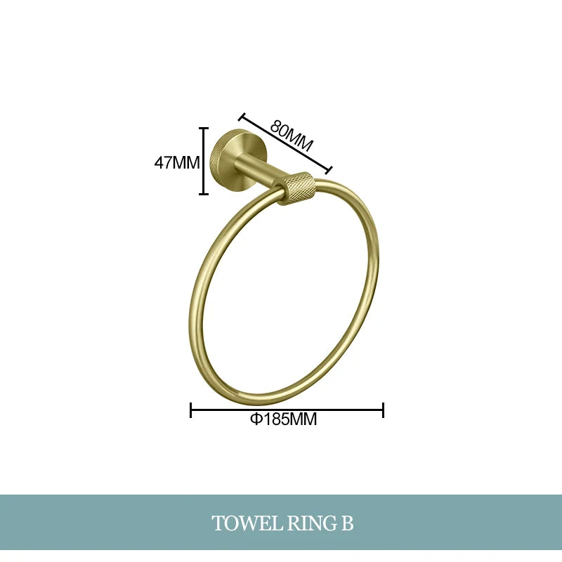 Decorbites™ Gold-Hardware-Set: Handtuchhalter, Toilettenpapierhalter, Bademantel-Haken, Becherhalter