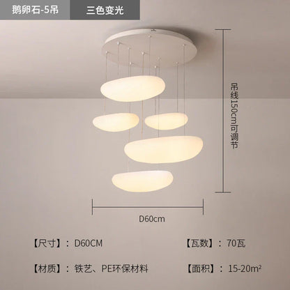 Decorbites™ LED-Kieselanhängerleuchte: Stilvolle weiße Kronleuchter für die Dekoration von Wohnzimmer, Schlafzimmer und Restaurant.