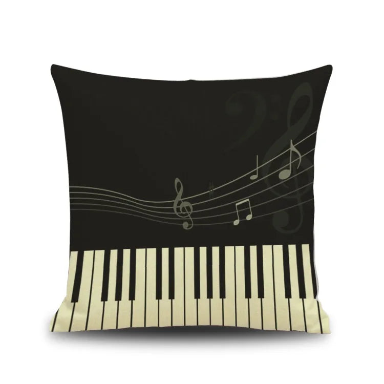 Decorbites™ Notenbrief Piano-Grafik-Druck Leinen-Kissenbezug 45x45cm Wohnzimmer-Dekoration