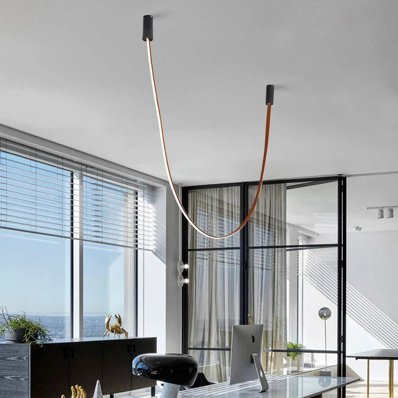 Leather Minimalist Chandelier