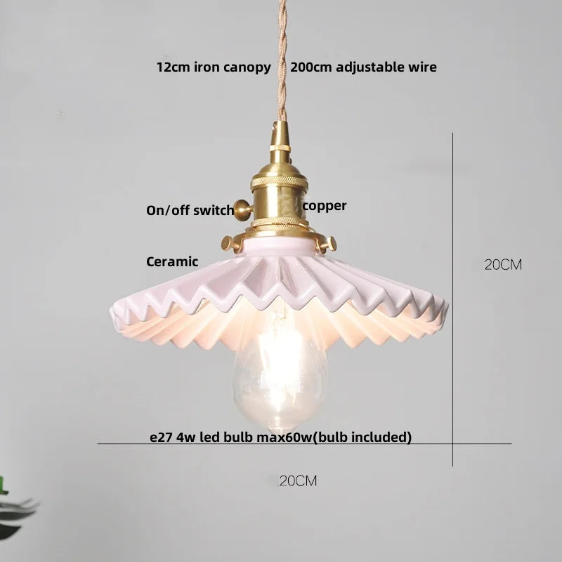 Decorbites™ Braune Holz LED-Hängeleuchte Keramik Nordisches Lichtarmatur