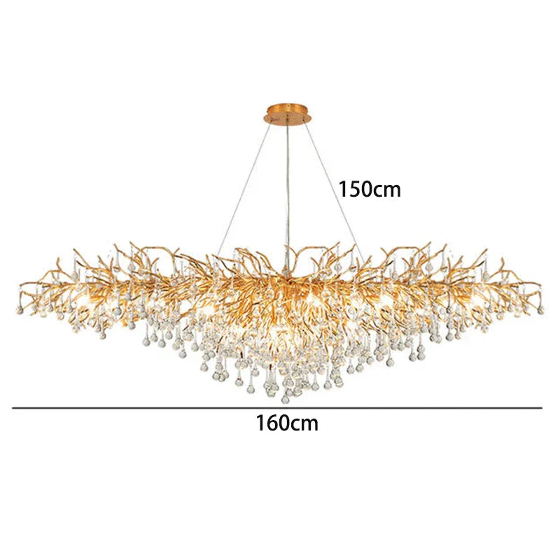 Gold Geometric LED Pendant 180cm Length