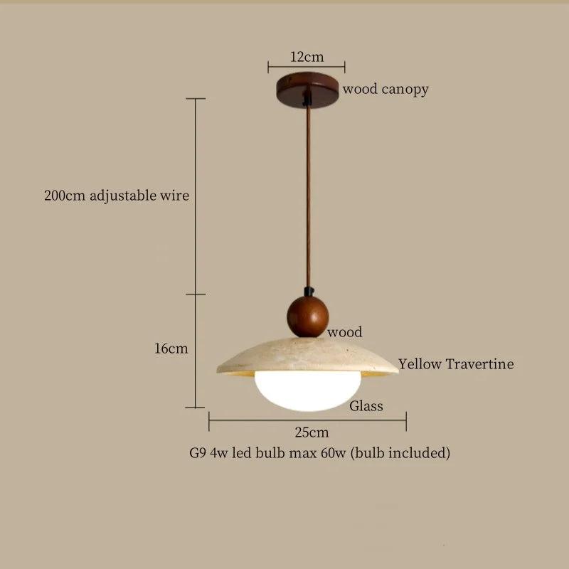 Decorbites™ LED Gelbe Travertin-Hängeleuchte für Vintage-Heimdekoration