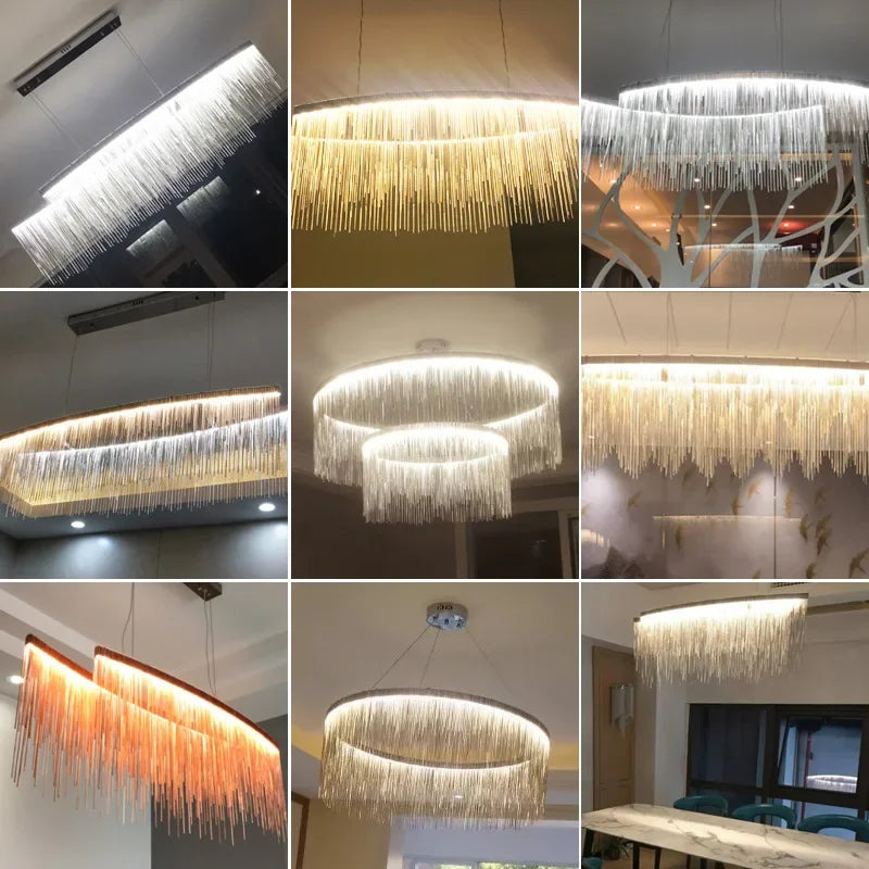 Aluminum Waterfall Pendant Light