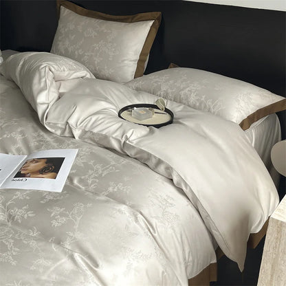 Decorbites™ Jacquard-Bettwäsche-Set - Lyocell-Baumwoll-Bettwäsche, Laken, Kissenbezug, Steppbettbezug