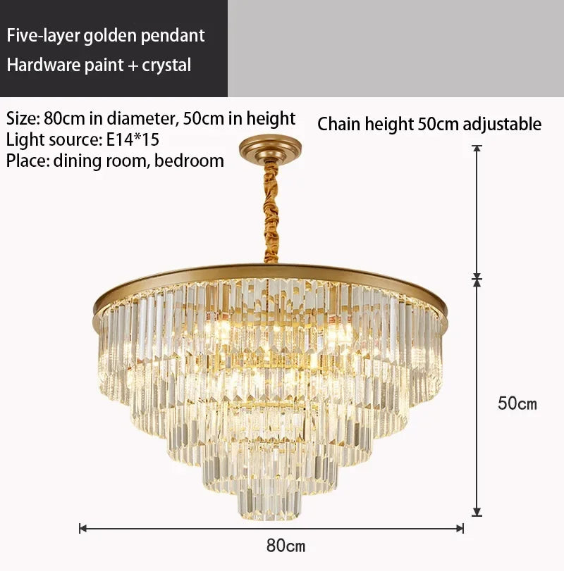 Decorbites™ Kristall-Gold-Lüster: Moderne Wohnzimmer-Schlafzimmer-Dekor-Beleuchtung