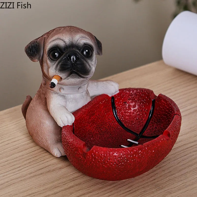 Decorbites™ Basketball Puppy Aschenbecher: Tragbar, windfest, kreative Schreibtischdekoration & Raucherzubehör
