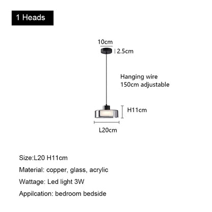 Decorbites™ Glas-LED-Kronleuchter: Modernes minimalistisches Kupfer-Pendant-Licht für Wohnzimmer und Schlafzimmer