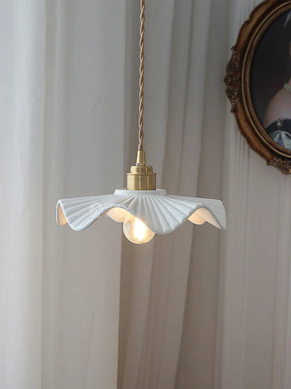 Japanese Ceramic Pendant Light With Copper Finish