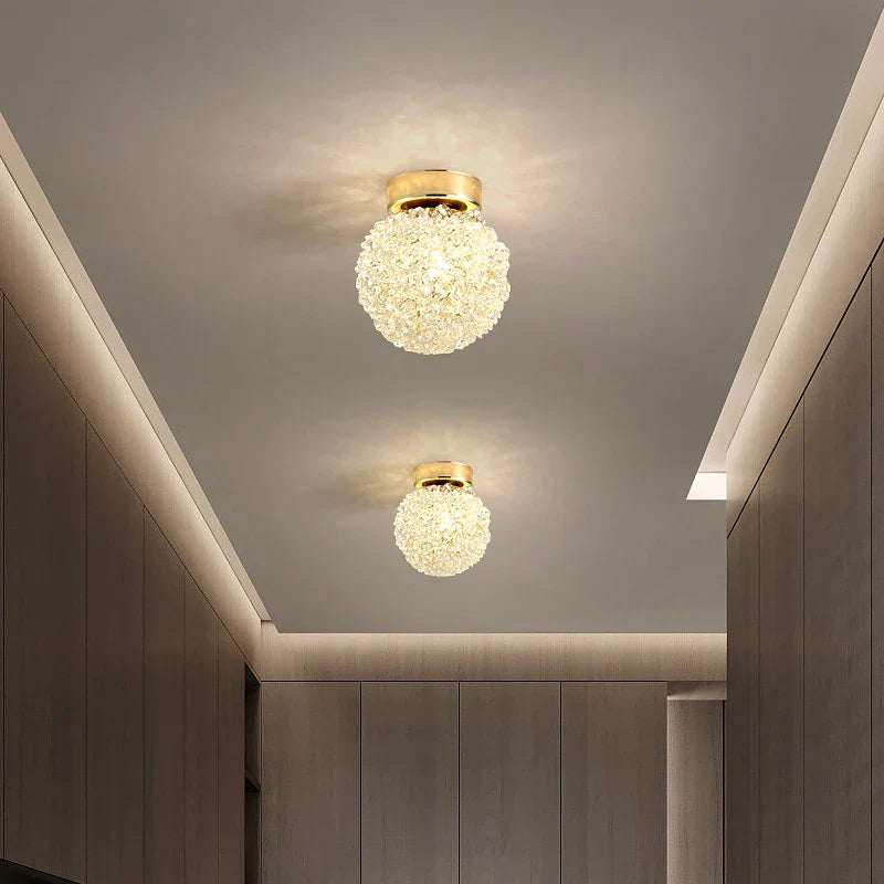DecorBites™ Crystal Gold Ceiling Light for Bedroom Dining Room G9 Bulb