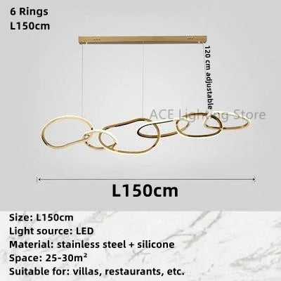 Decorbites™ Gold LED Ring-Deckenleuchter: Moderner Luxus für Bar, Hotel, Schlafzimmer & Restaurant