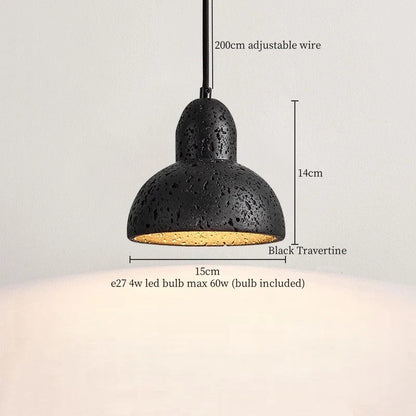 Decorbites™ Glasball-LED-Pendantleuchten Schwarz Travertin Wabi Sabi Hängelampe