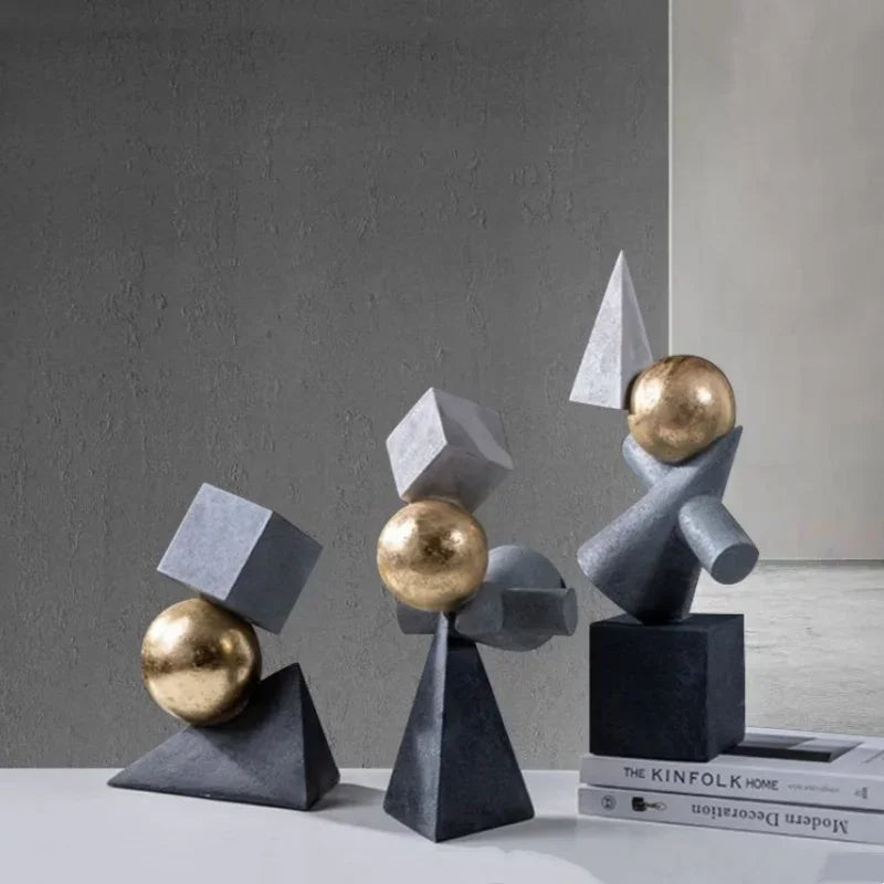 Decorbites™ Geometrische Goldkugel-Skulpturen-Statuen für die Heimdekoration