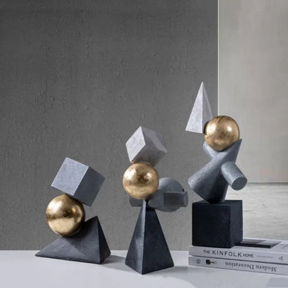 Decorbites™ Geometrische Goldkugel-Skulpturen-Statuen für die Heimdekoration