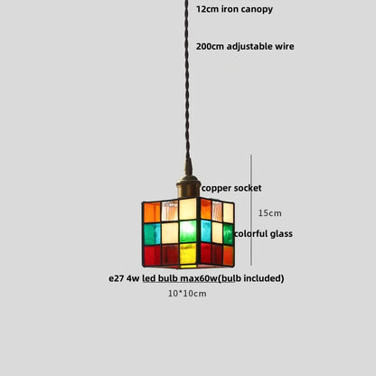 Decorbites™ Bunte LED-Glas-Hängeleuchte, Moderne Nordische Würfel-Hanglampe