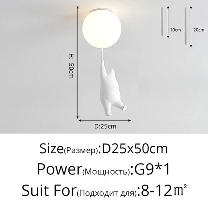 Decorbites™ Kinder-Karikatur-Panda-Eisbär-Deckenleuchte für Jungen- und Mädchen-Schlafzimmer