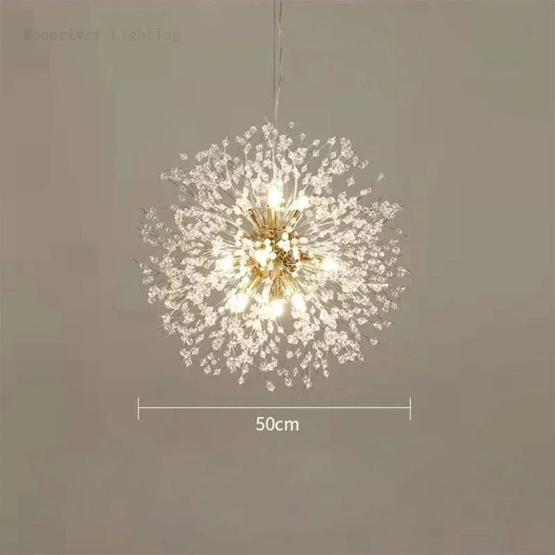 Decorbites™ Löwenzahn-Kristall-Leuchter: Moderner nordischer Stil LED-Hängeleuchte für das Wohnzimmer