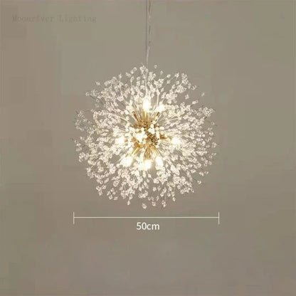 Decorbites™ Löwenzahn-Kristall-Leuchter: Moderner nordischer Stil LED-Hängeleuchte für das Wohnzimmer