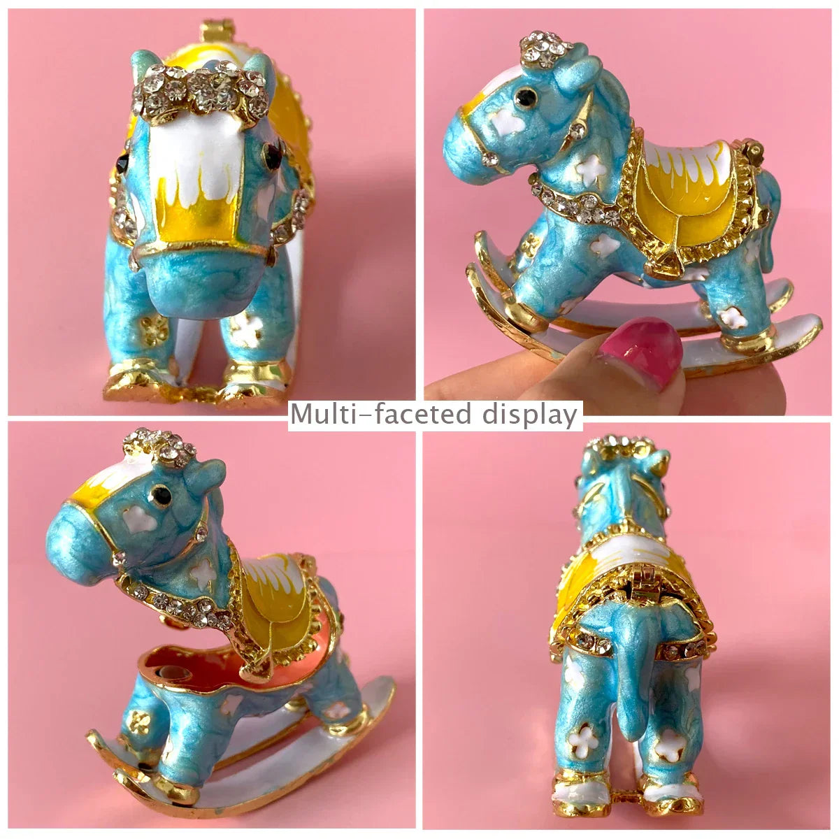 Decorbites™ Kristall-Tierfiguren-Schmuckschatulle Handbemalt Ringhalter Kommoden-Dekoration Hochzeitsgeschenk