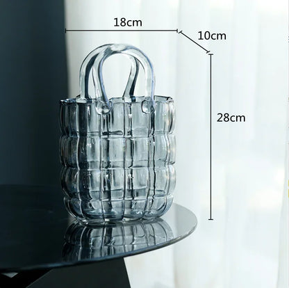 Decorbites™ Klar-Glas-Vasen-Terrarium-Handtasche zur Dekoration des Wohnzimmers