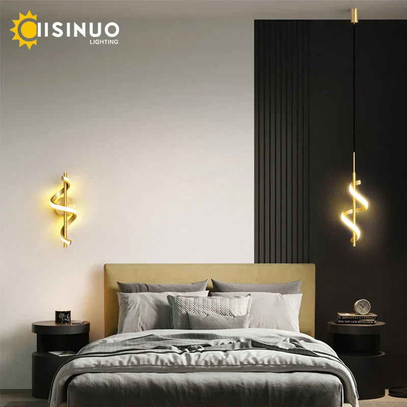 DecorBites™ Gold Copper LED Wall Sconce for Bedroom Living Room Hallway