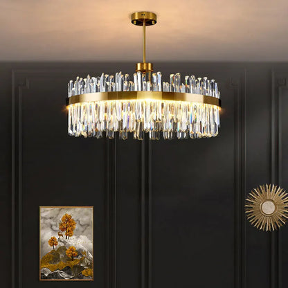 DecorBites™ Crystal Round Ceiling Chandelier: Luxe Nordic Living Room Dining Room Pendant Light