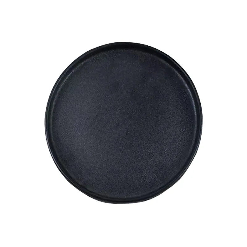 Decorbites™ Schwarzer Keramik-Essens-Teller Steak-Salat-Mittagsteller Tablett – Hotel-Restaurant-Tischgeschirr